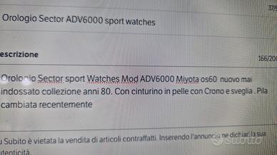 Orologio sector sport watches