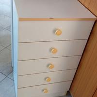 Pratica cassettiera bianca a 5 cassetti