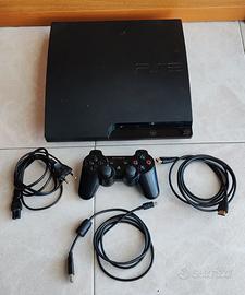 PS3 Slim 160GB + 1 controller + 3 cavi
