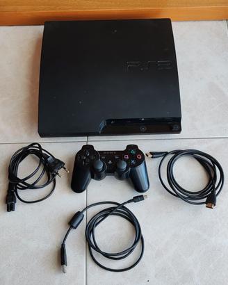 PS3 Slim 160GB + 1 controller + 3 cavi
