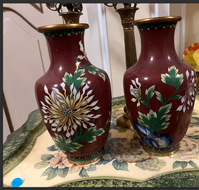 RARIvasiCINESIcloisonnèLUSTRIbisanzio,PRIMI900,daC