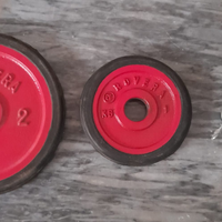 Bilanciere, manubri, pesi da 1 kg, pesi da 2 kg