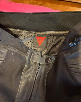 Pantaloni pelle moto donna