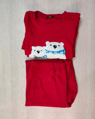 Tezenis pigiama lungo cotone rosso