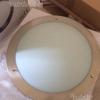 Plafoniera vetro e alluminio