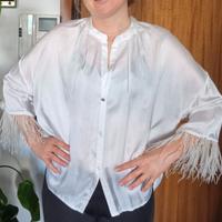 Camicia bianca con piume Dixie