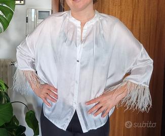 Camicia bianca con piume Dixie