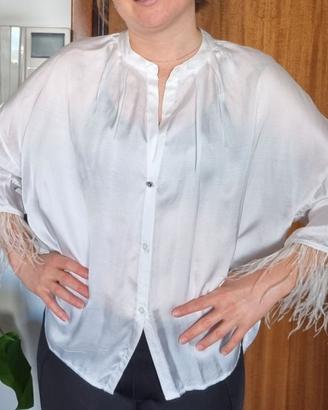 Camicia bianca con piume Dixie