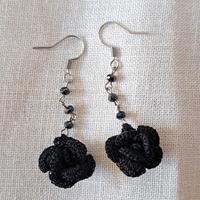 Orecchini vintage pendenti neri