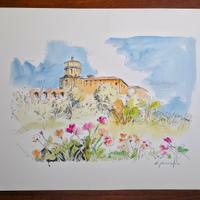 Litografia originale 50x70 " Edmondo Maneglia "