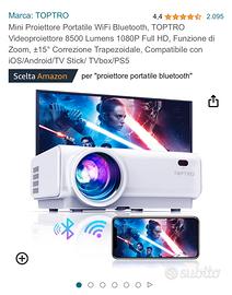 Proiettore Bluetooth 8500 Lumen- Videoproiettore Full HD 1080P 4K