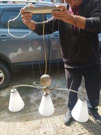 lampadario in acciaio 