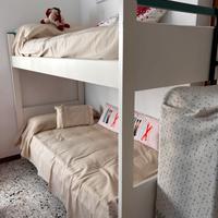 Letto a castello in legno laccato bianco