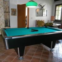 Biliardo  per carambola verde , con attrezzatura