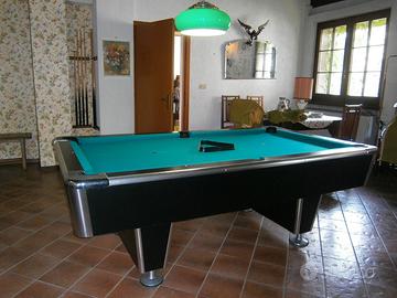 Biliardo  per carambola verde , con attrezzatura