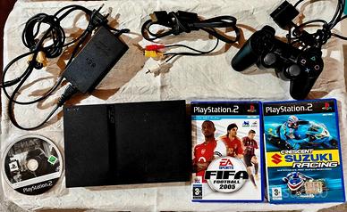 PS2 Slim +cavi +3 giochi +controller non originale
