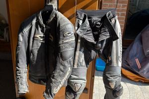 Completo giacca e pantaloni moto pelle Giudici