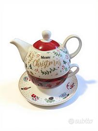 Teiera in ceramica a tema natalizio