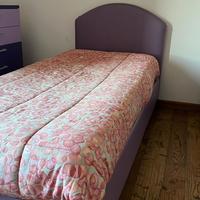 Letto singolo Flou  viola in pelle