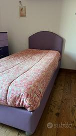 Letto singolo Flou  viola in pelle