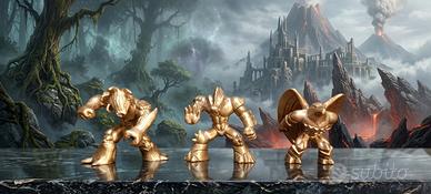lotto 3 gormiti dorati/Gold edition