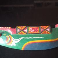 Barca etnica in legno, indonesia, bali, vintage 70
