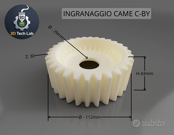 Ingranaggio CAME C-BY o BYT Nylon PA6 Stampato