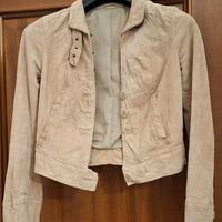 Giacca donna in pelle scamosciata