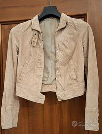 Giacca donna in pelle scamosciata