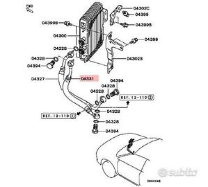 Tubo olio motore radiatore mitsubishi evo 7 8 9