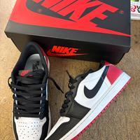 Air jordan 1 low og black toe tg 45