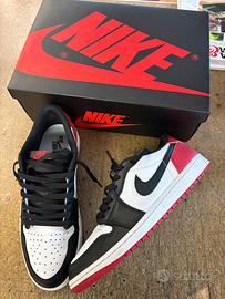 Air jordan 1 low og black toe tg 45