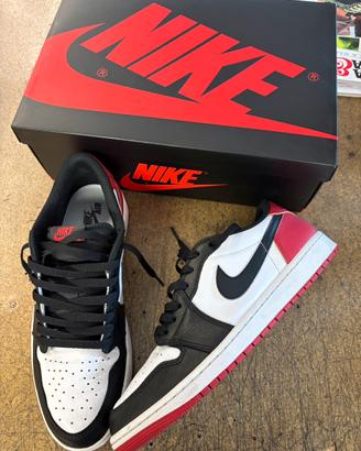 Air jordan 1 low og black toe tg 45