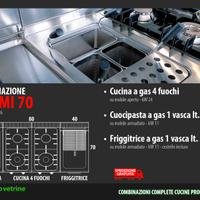 Cucina completa professionale a Gas mod. MIAMI 70