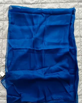 Stola in seta blu