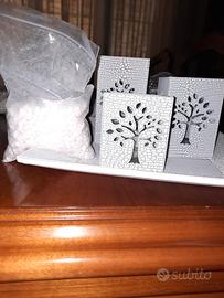 Candele led con vassoio