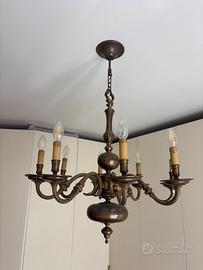 Lampadario in ottone vintage