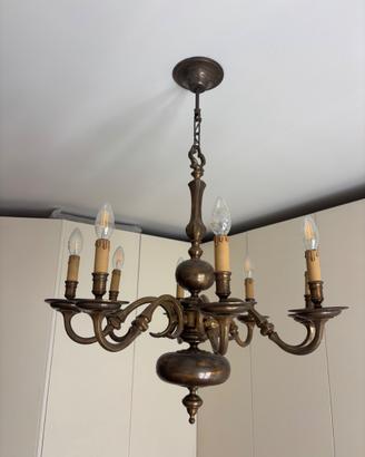 Lampadario in ottone vintage