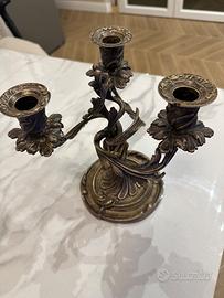 Candelabro vintage  in ottone stile barocco