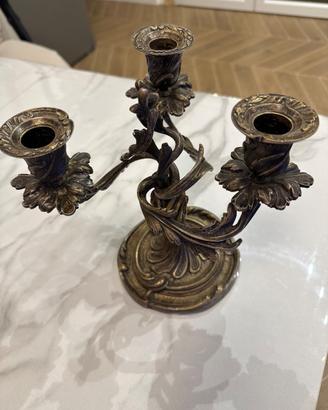 Candelabro vintage  in ottone stile barocco