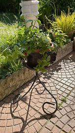 portavaso ferro battuto, paiolo di rame, aptenia