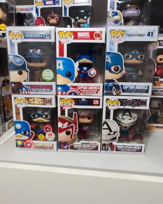 Lotto 6 Funko Pop Captain America Marvel