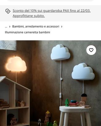Lampada da parete a led nuvola