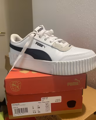 Sneakers Puma Carina Lift Bianche e Nere – Taglia