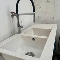 Lavello da cucina in resina da cucina + rubinetto