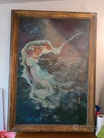 quadro pittura ad olio su tela mariot marika 1981