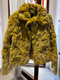 Giacca donna lapin vera pelliccia e pelle