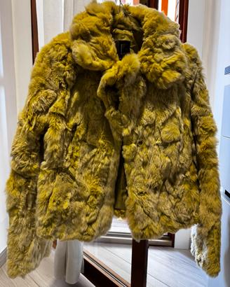 Giacca donna lapin vera pelliccia e pelle