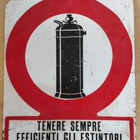 Cartello latta sulla sicurezza sul lavoro anni 30 