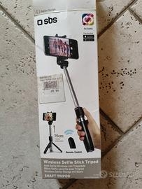 Wireless selfie stick tripod